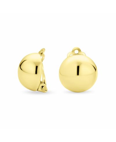 Bling Jewelry Серьги-клипсы с полукруглым шариком, серебро