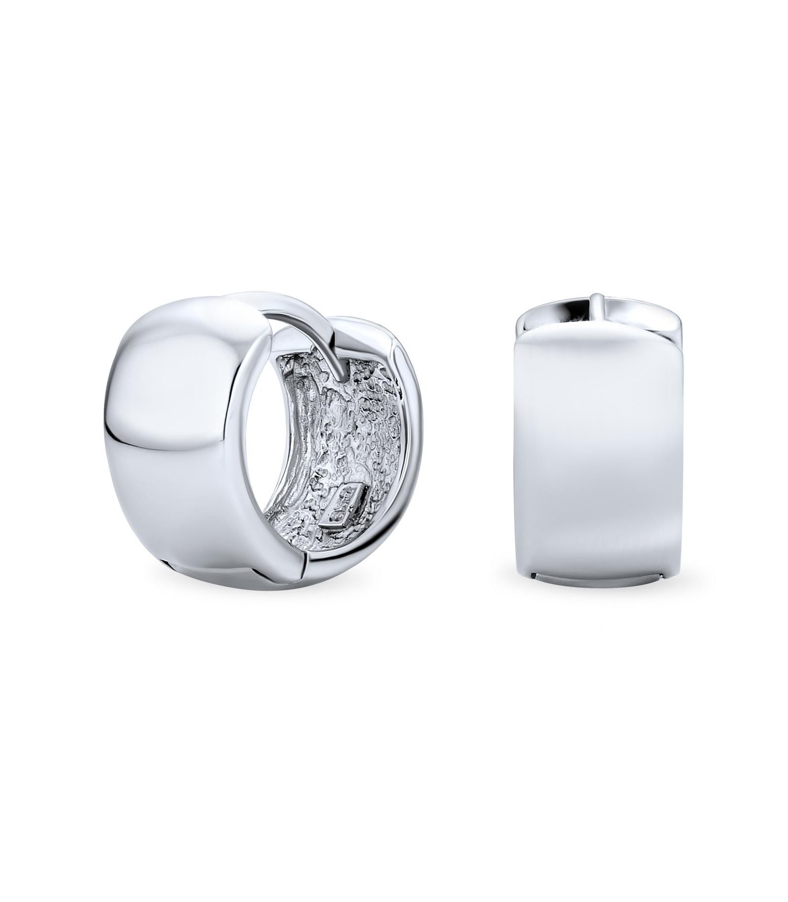 Серьги-кольца Bling Jewelry Simple Basic Wide Huggie Gold Plated Silver