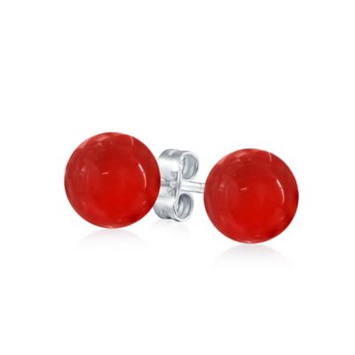 Bling Jewelry Classic Black Onyx Gemstone 10MM Ball Stud Earrings .925 Sterling Silver