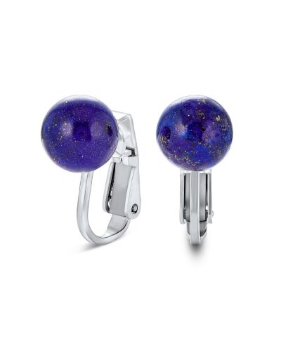 Bling Jewelry Classic Genuine Pink Agate Ball Clip On Earrings .925 Sterling Silver 8MM