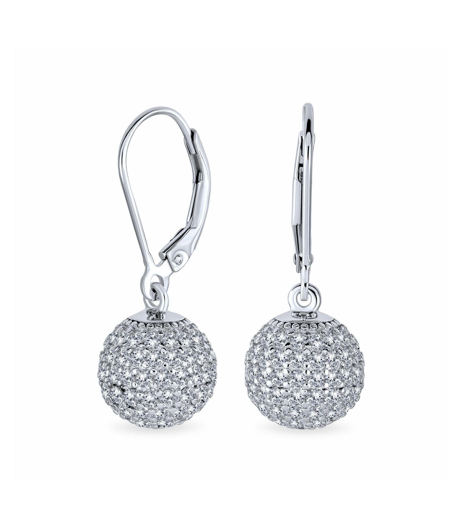 Bling Jewelry минималистичные серьги-подвески с геометрическим узором из кубического циркония и серебра