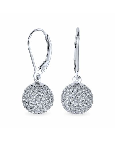 Bling Jewelry минималистичные серьги-подвески с геометрическим узором из кубического циркония и серебра