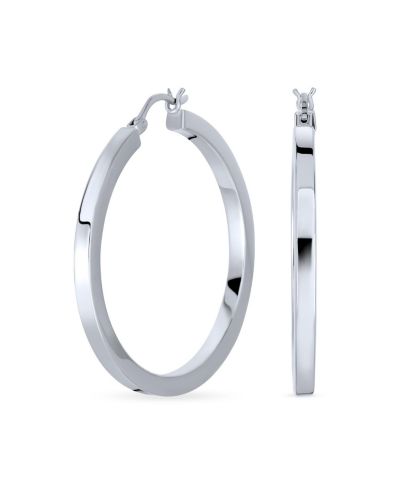 Bling Jewelry большие круглые серьги-кольца из стерлингового серебра 1.65 дюйма в диаметре
