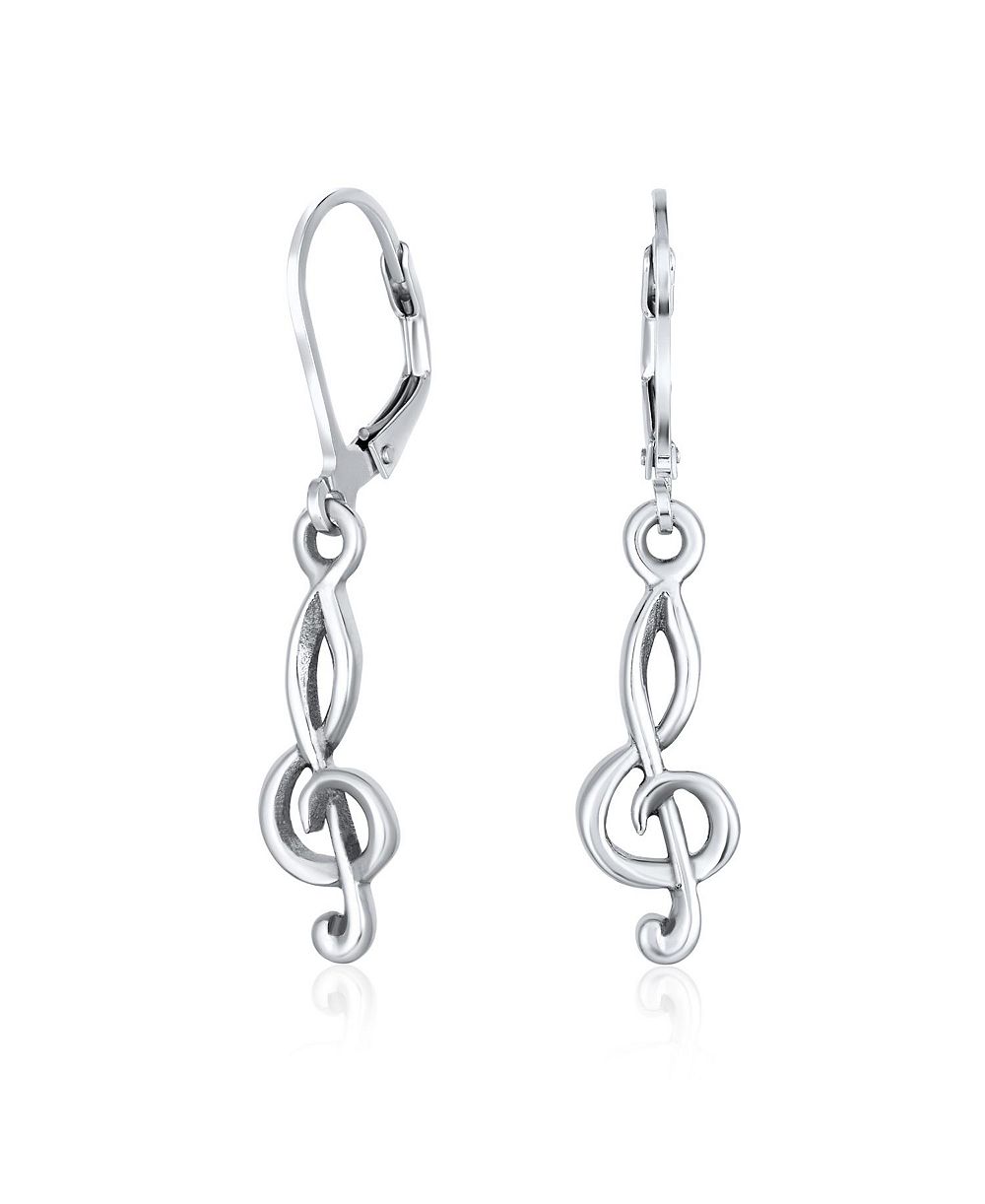 Серьги Bling Jewelry Music Teacher Student Treble Clef 14K Gold Plated.925 Sterling Silver