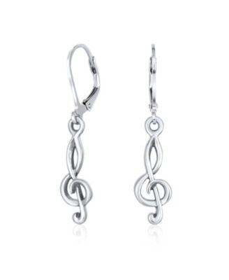 Серьги Bling Jewelry Music Teacher Student Treble Clef 14K Gold Plated.925 Sterling Silver