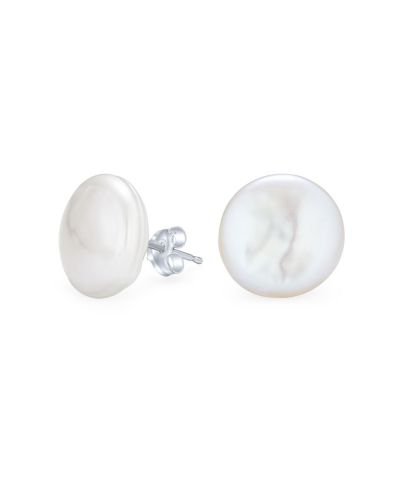 Серьги-гвоздики Bling Jewelry из стерлингового серебра с жемчугом Biwa Baroque