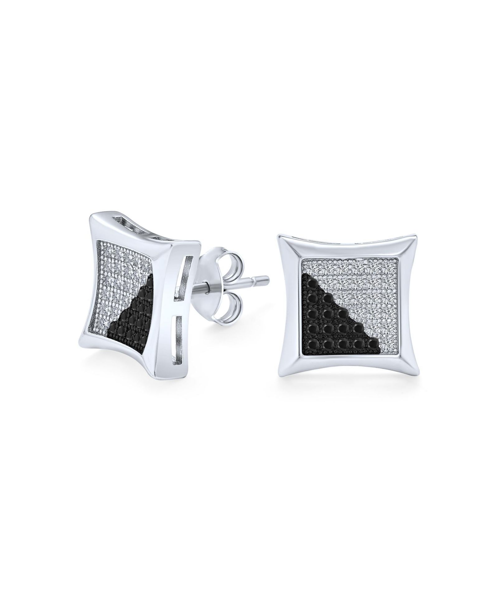 Серьги-гвоздики Bling Jewelry CZ Square Cubic Zirconia