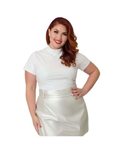 Кроп-топ Smak Parlour Plus Size Turtleneck Short Sleeve Knit