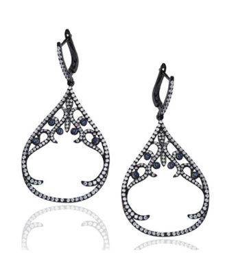 Серьги Suzy Levian Sterling Silver Cubic Zirconia Large Intrinsic Open Art