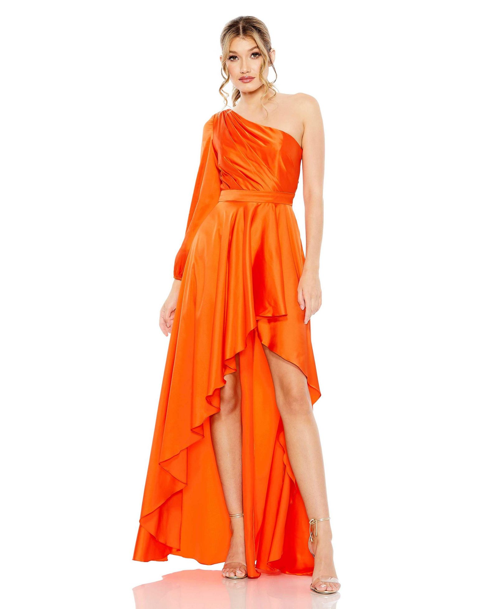Женское вечернее платье Mac Duggal Women's Ieena High Low One Shoulder Flowy Gown