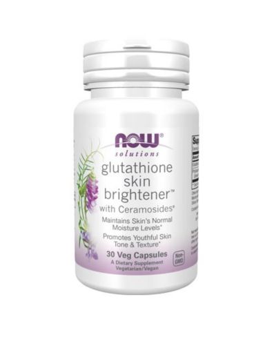 NOW Foods Glutathione Skin Brightener с Ceramosides 30 Veg Caps