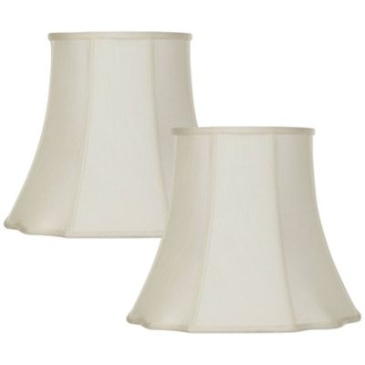 Springcrest Imperial Shade Set of 2 Medium Cut Corner Lamp Shades with Spider Fitter, 10" x 16" x 14"