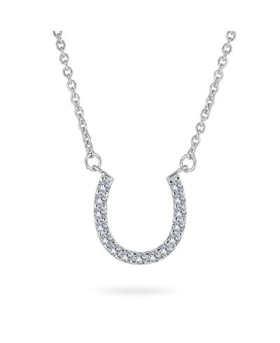 Bling Jewelry кулон подкова из кубического циркония, позолоченное серебро .925