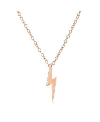 Подвеска Bling Jewelry Minimalist Geometric Lightning Bolt, золотое напыление на стерлинговом серебре с CZ акцентами