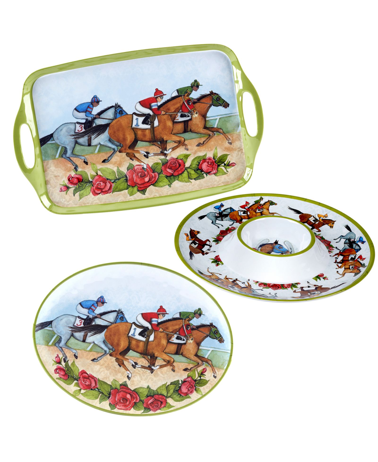 Набор для сервировки Certified International Derby Day At The Races из 3 шт. из меламина