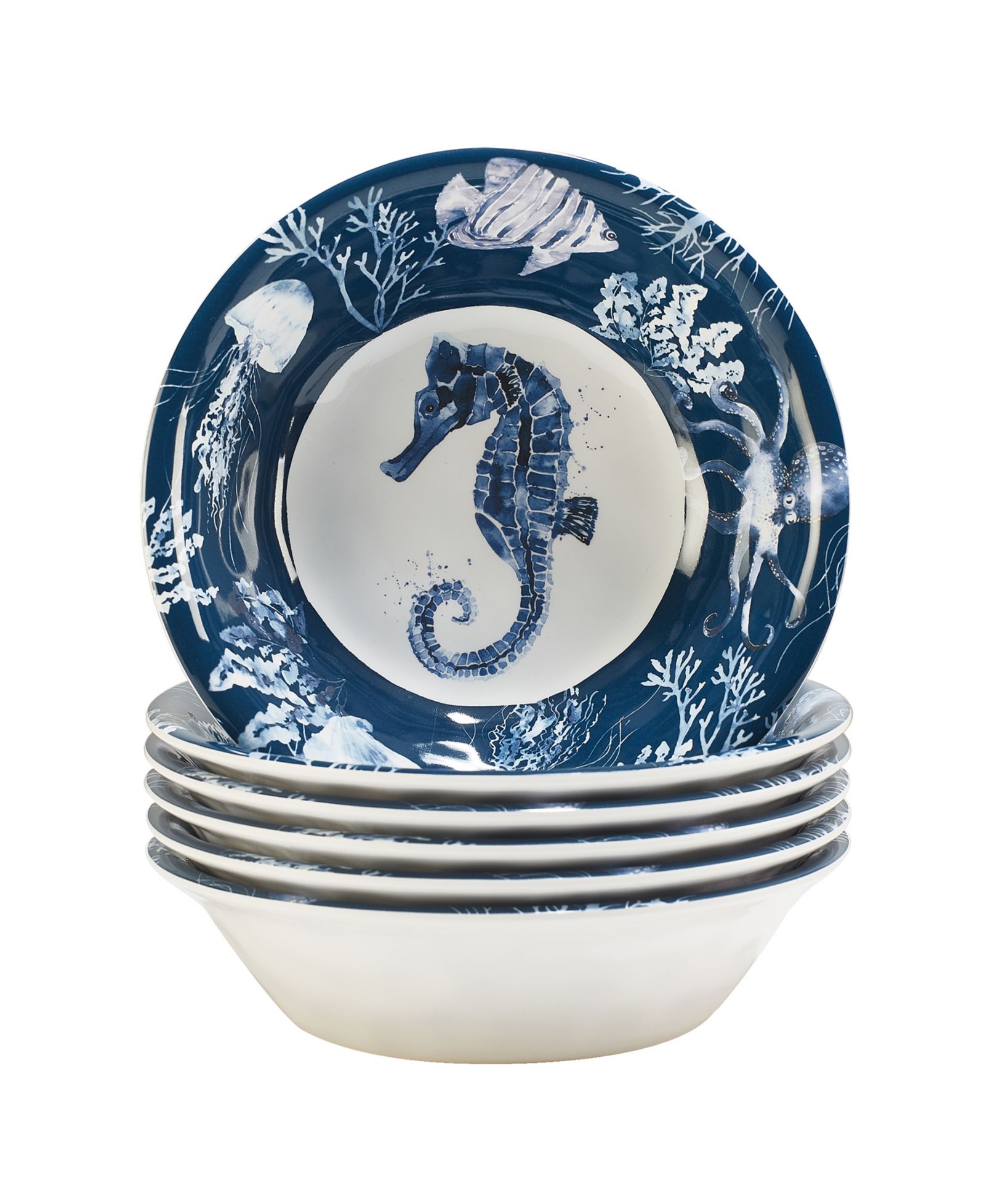 набор универсальных мисок Certified International Sea Life из меламина, 6 шт