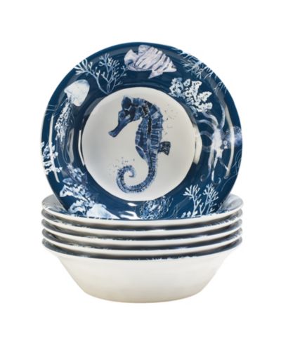 Certified International Sea Life Melamine All Purpose Bowls, Set of 6