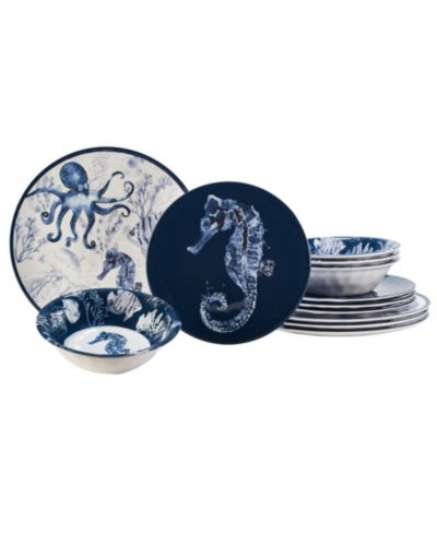Certified International Sea Life Melamine 12 Pc. Dinnerware Set, Service For 4