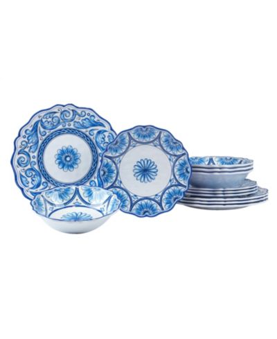 Certified International Veranda Melamine 12 Pc. Dinnerware Set, Service For 4