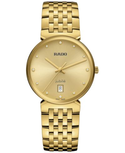 Rado Женские швейцарские часы Florence Diamond Gold PVD Stainless Steel Bracelet 38mm