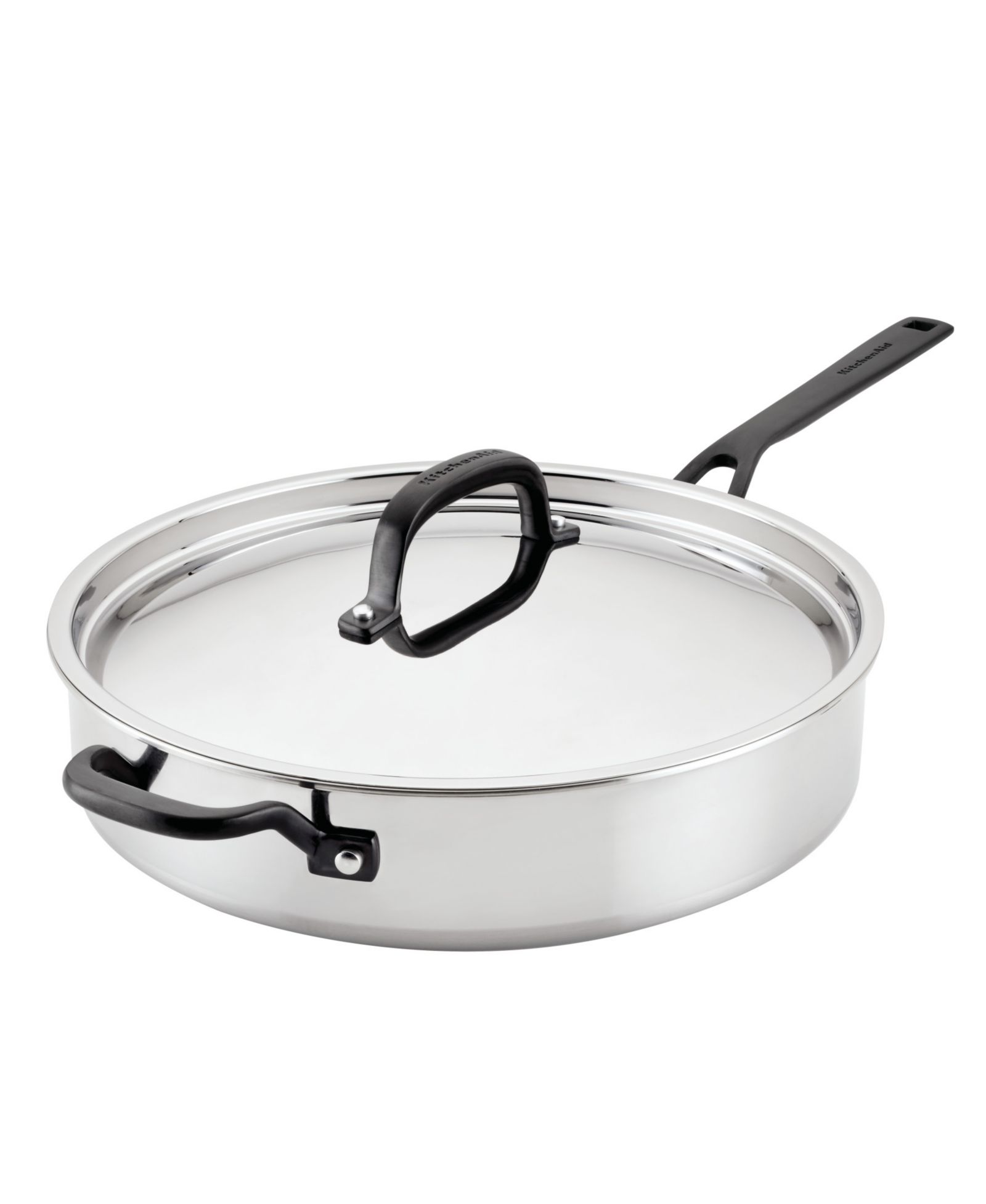KitchenAid 5-Ply Clad Stainless Steel 5 Quart Induction Saute Pan with Lid