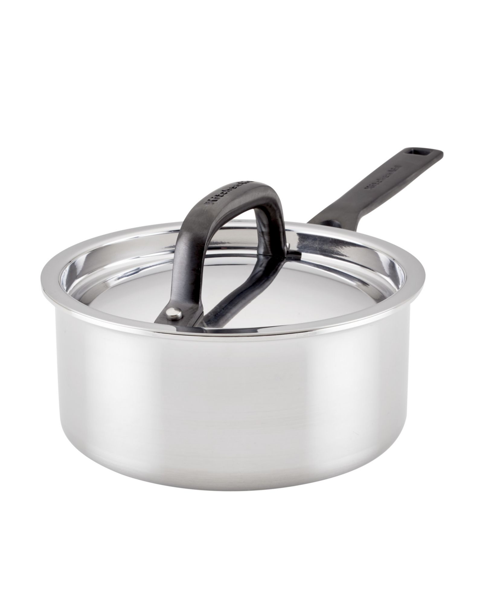 KitchenAid 5-Ply Clad Stainless Steel 1.5 Quart Induction Sauce Pan with Lid
