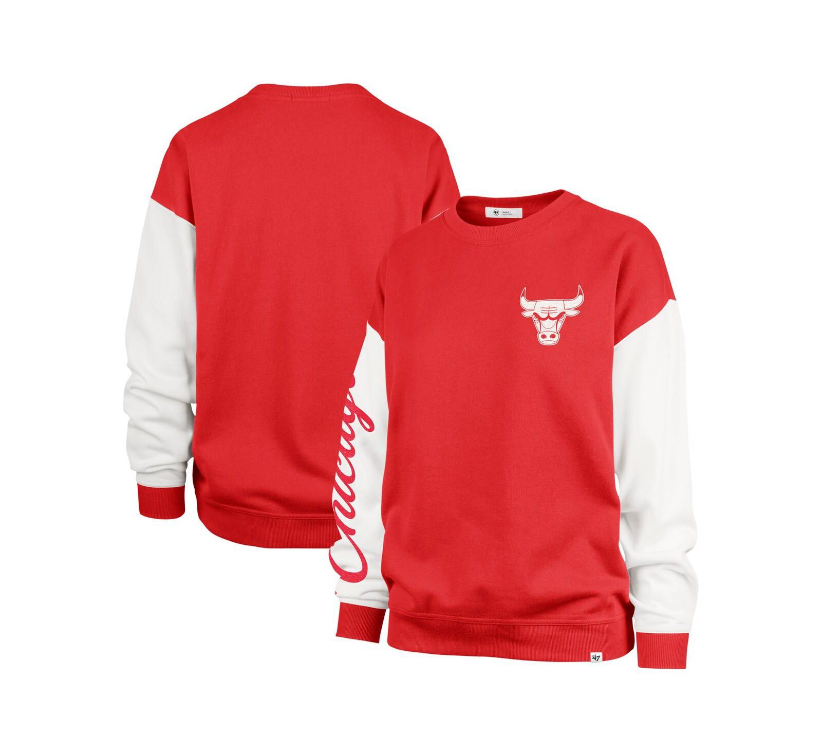 Женский свитшот '47 Brand Red Chicago Bulls Rise Andie Oversized
