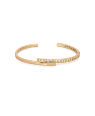 Браслет-кафф ETTIKA Half Classic Half Sparkle 18k Gold Plated