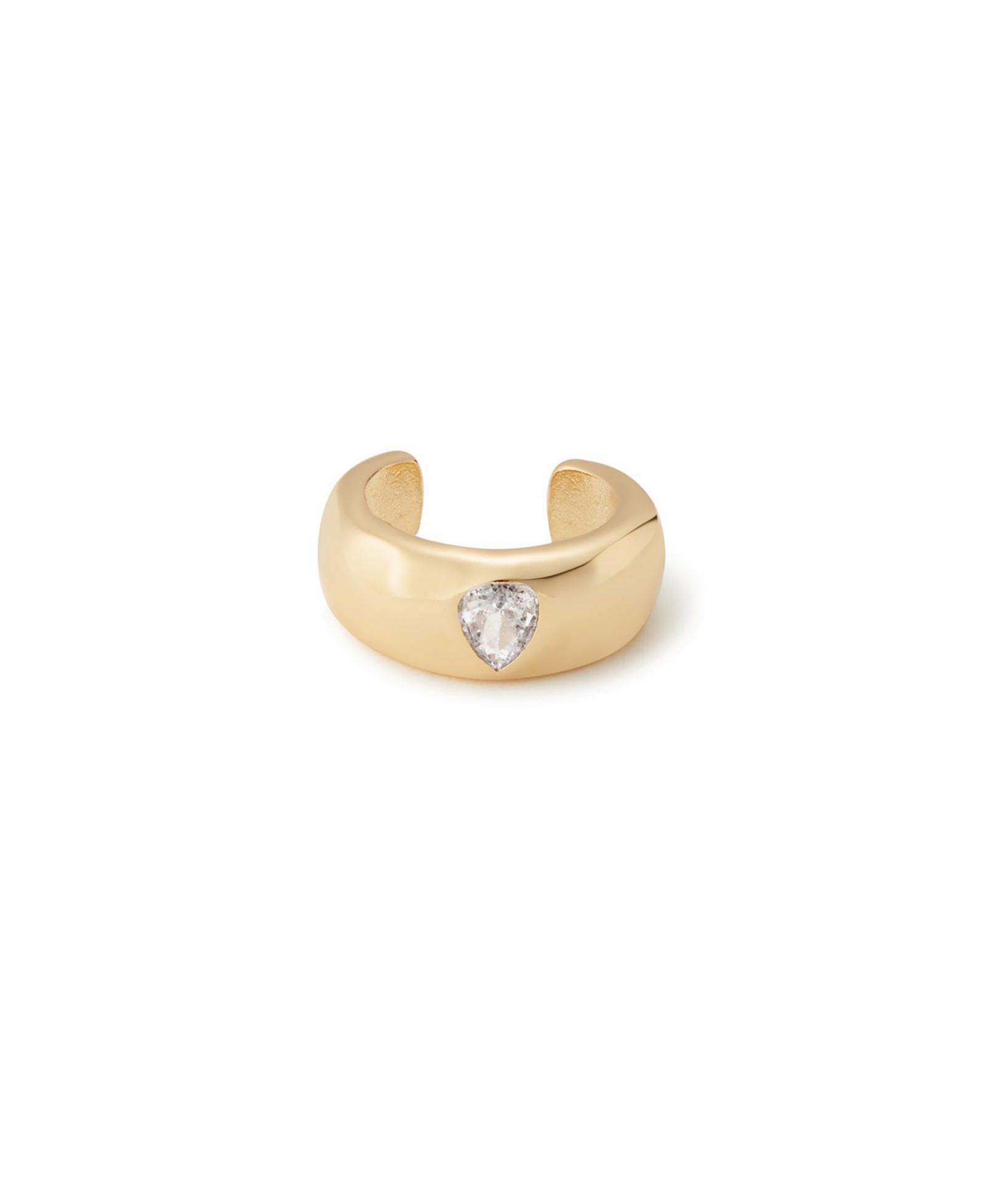 Ettika Hammered Earring Cuff with Pear CZ