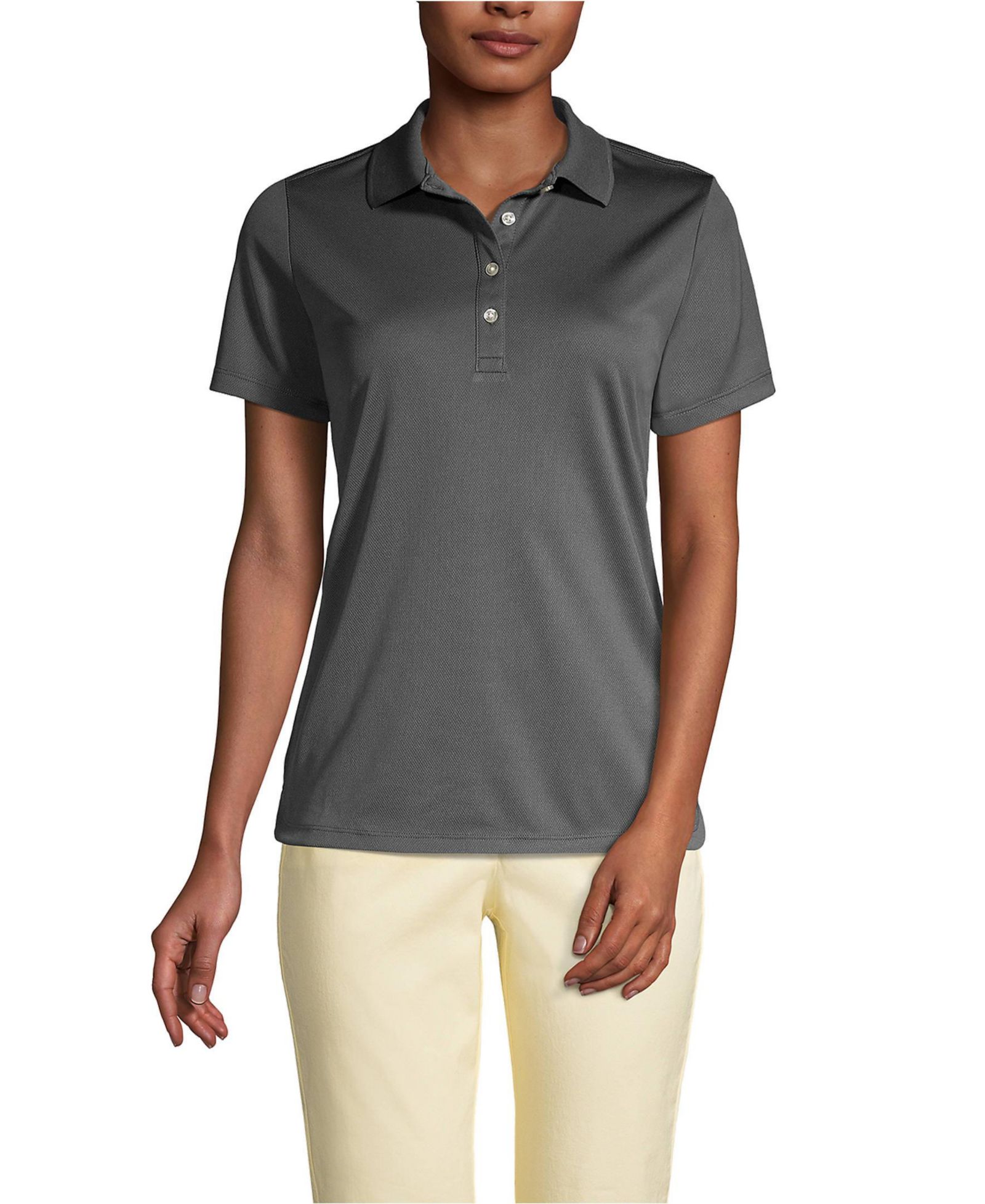 Lands' End Women's Short Sleeve Solid Active Polo