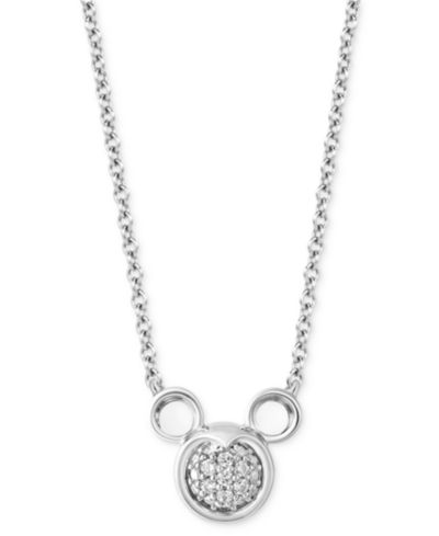 Подвеска Disney Wonder Fine Jewelry Diamond Mickey Mouse в Sterling Silver, 16" + 2" extender