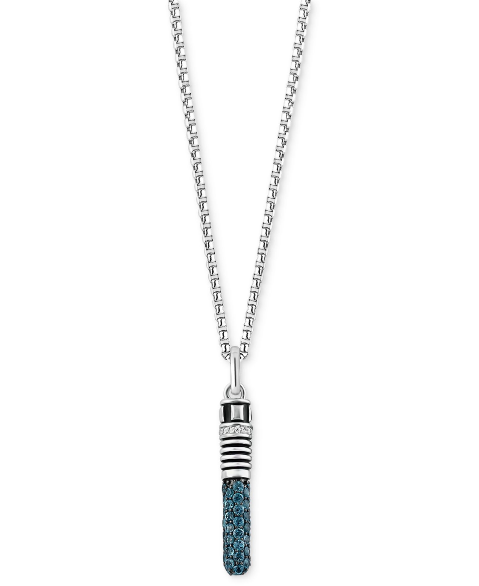 Подвеска-ожерелье Star Wars Obi-Wan Kenobi Lightsaber в серебре с London Blue Topaz и Diamond