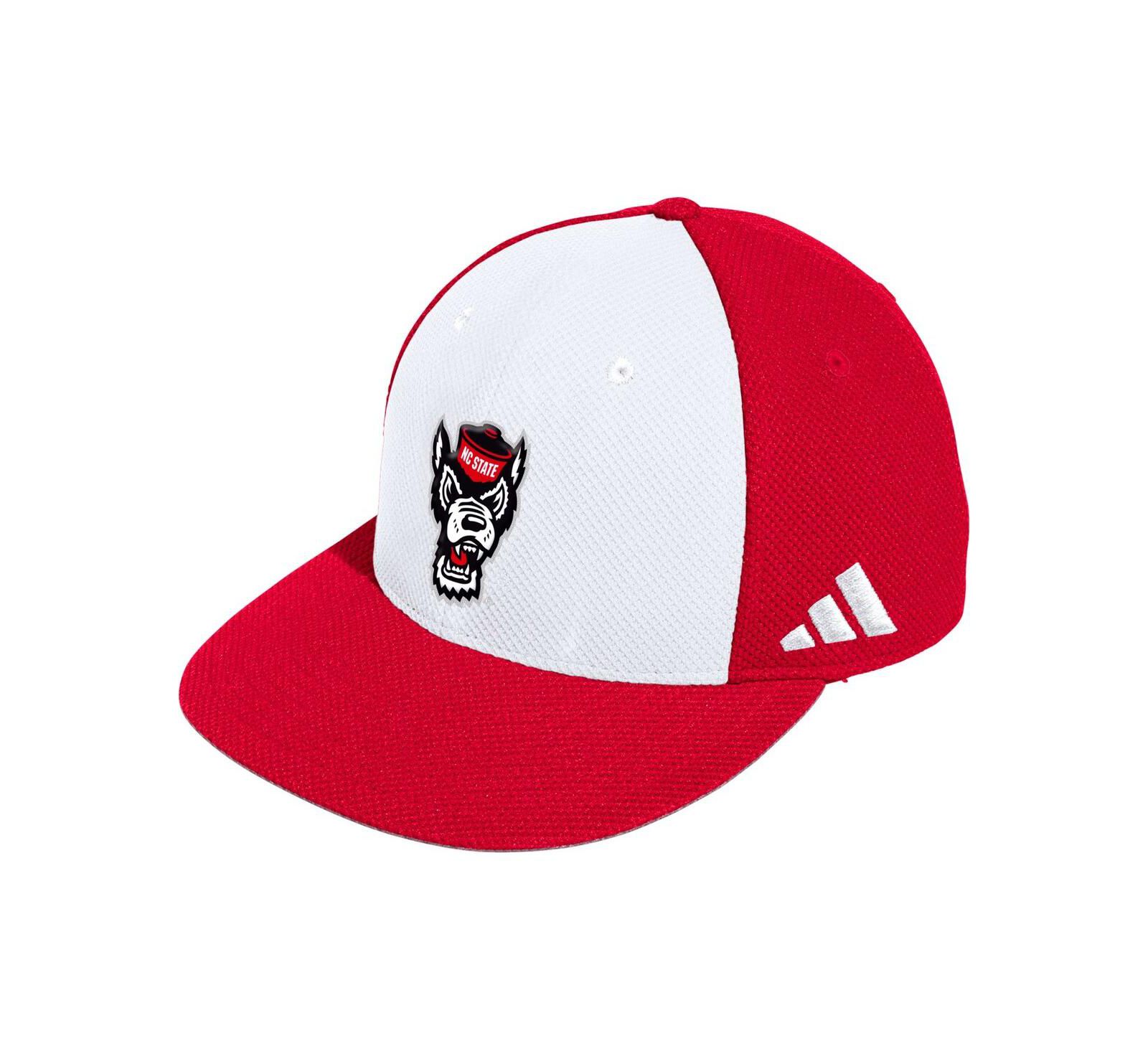 Мужская бейсболка adidas White NC State Wolfpack On-Field Baseball Fitted Hat