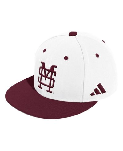 Мужская бейсболка adidas White Mississippi State Bulldogs On-Field Baseball Fitted Hat