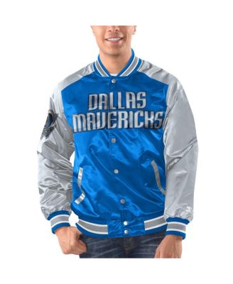 Мужская университетская куртка Starter Blue Dallas Mavericks Renegade Satin Full-Snap Varsity