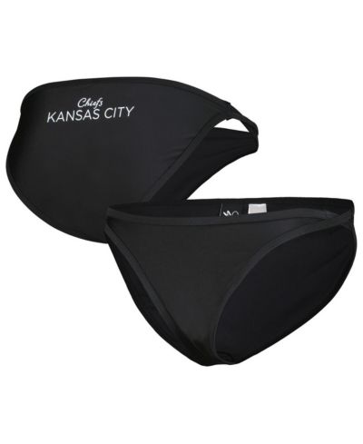 Women's G-III 4Her by Carl Banks Black Kansas City Chiefs Hall of Fame Bikini Bottom