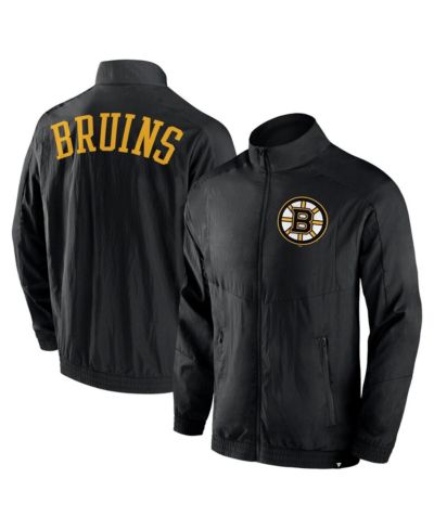 Мужская ветровка Fanatics Black Boston Bruins Step Up Crinkle Raglan Full-Zip