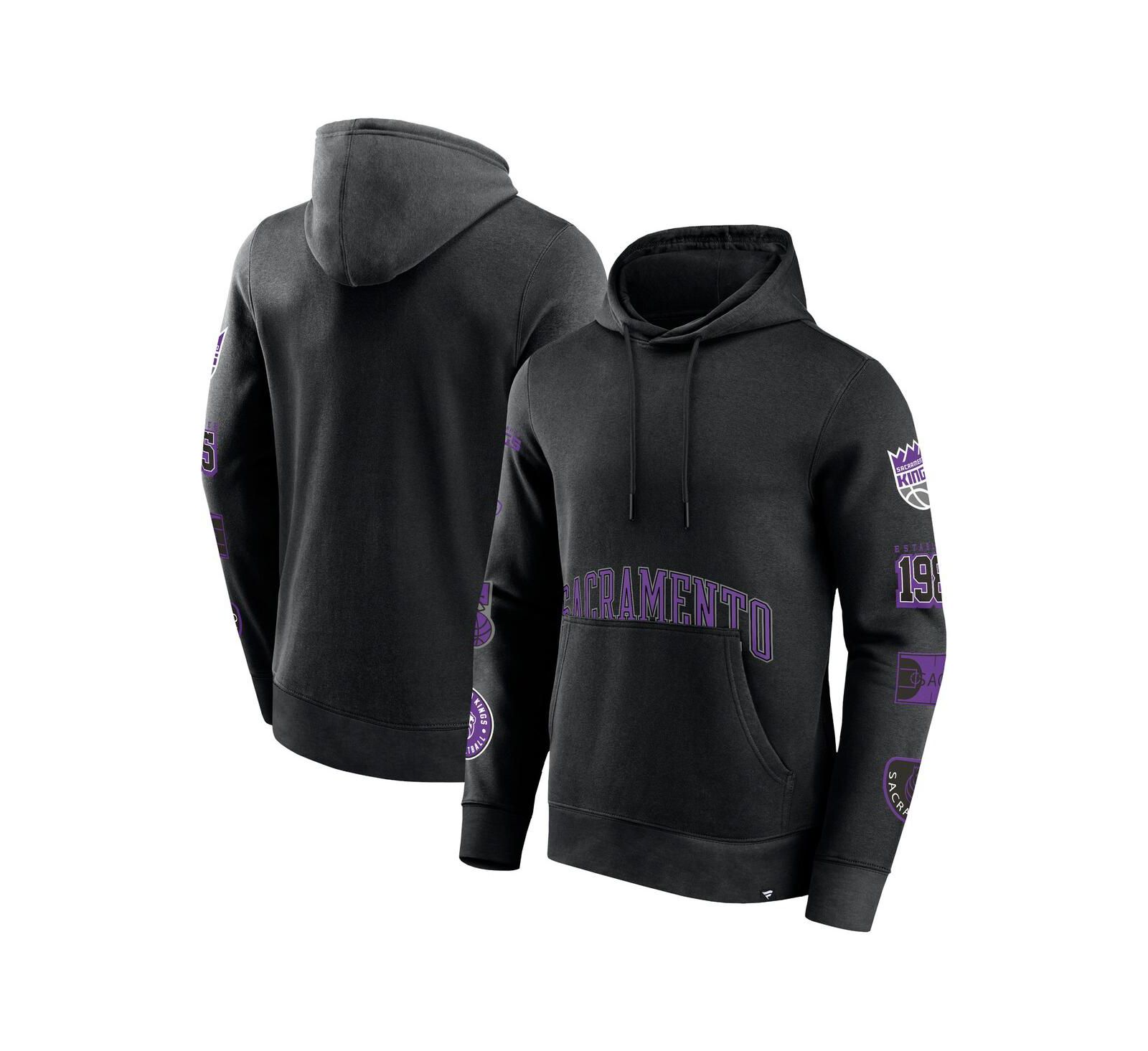Men's Fanatics Black Sacramento Kings Home Court Pullover Hoodie
