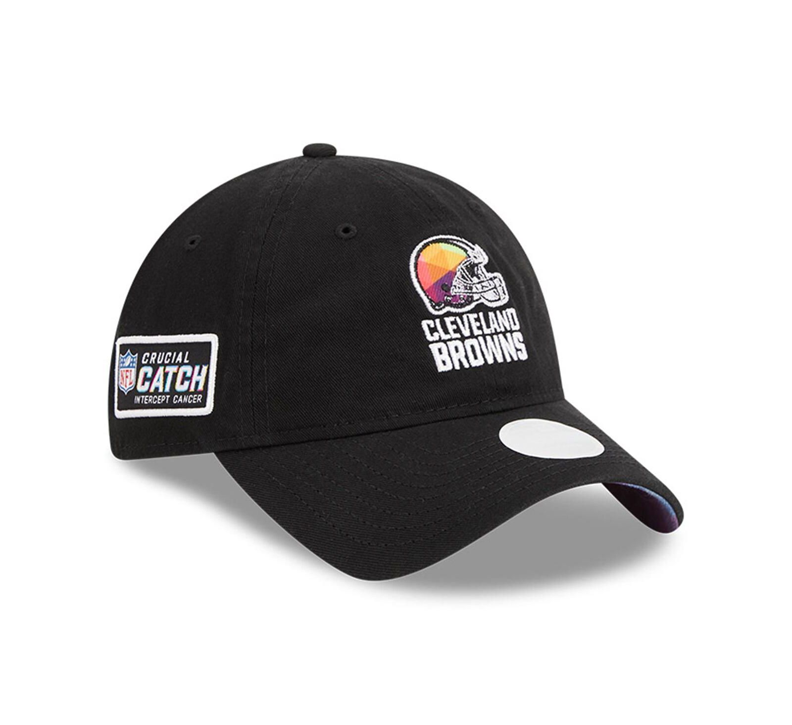 Женская кепка New Era Black Cleveland Browns 2023 NFL Crucial Catch 9TWENTY регулируемая