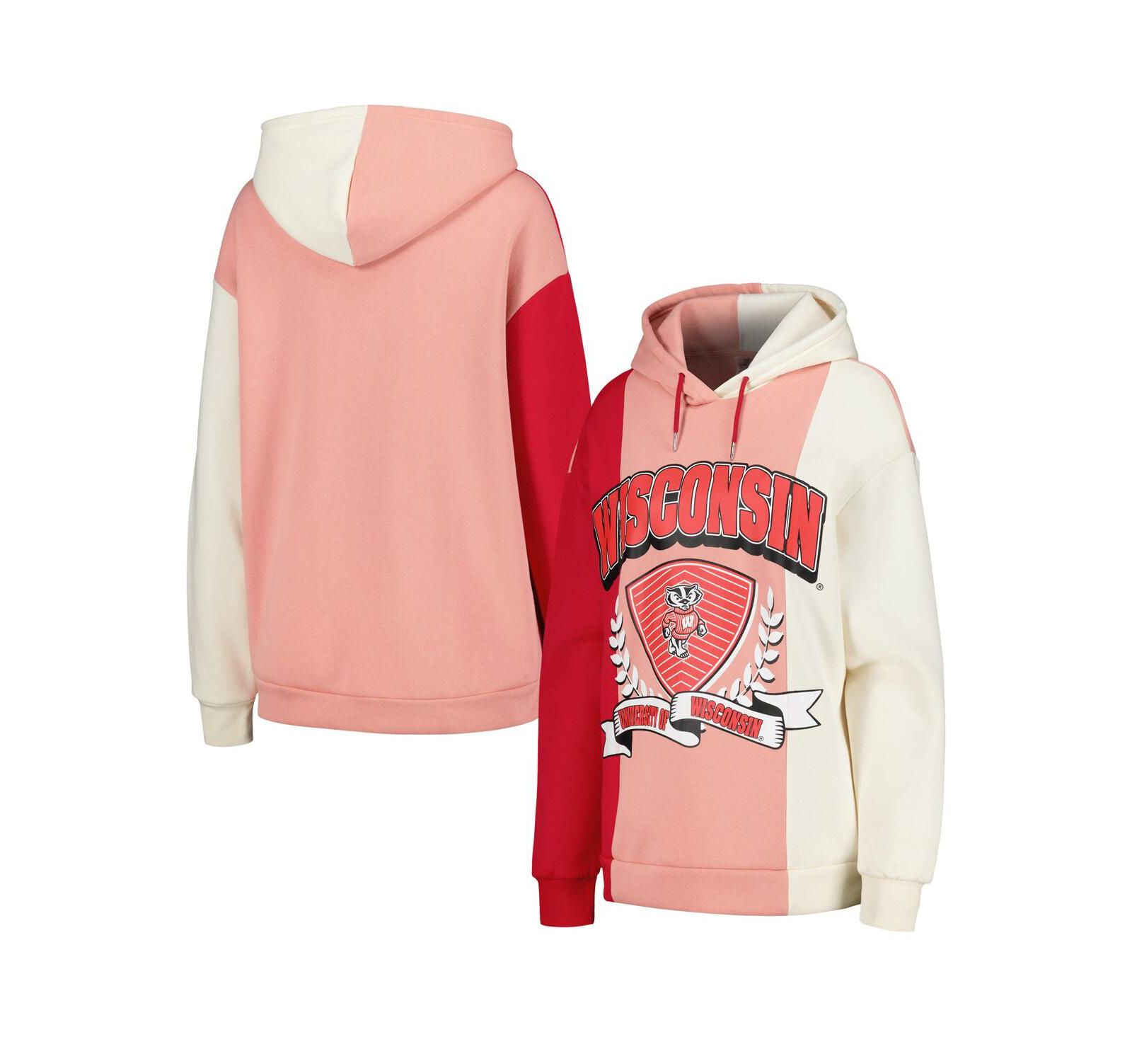 Женский худи Gameday Couture Red Wisconsin Badgers Colorblock с длинным рукавом