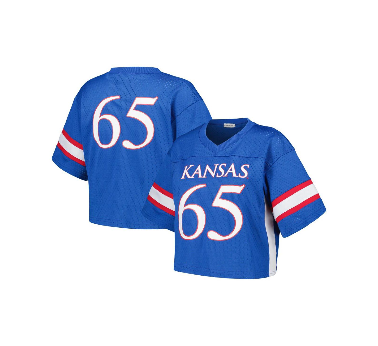Established & Co. женский укороченный футбольный джерси Royal Kansas Jayhawks Fashion Boxy Cropped