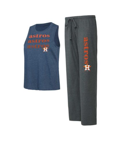 Женский комплект Concepts Sport Charcoal, Navy Houston Astros Meter Muscle Tank and Pants Sleep Set