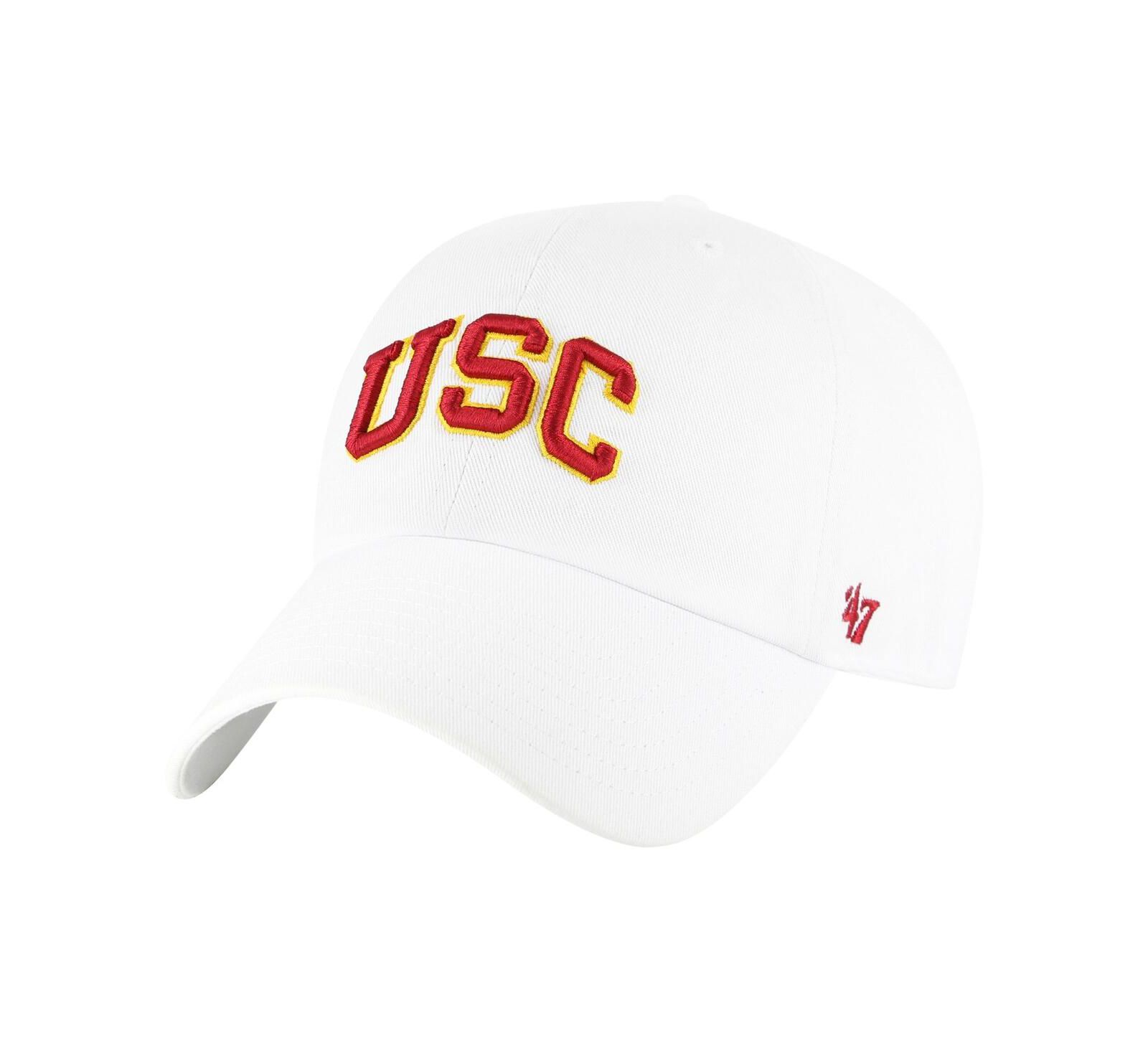 Мужская регулируемая кепка '47 Brand White USC Trojans Clean Up