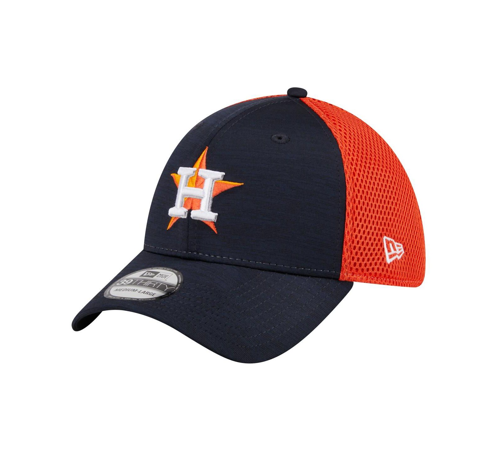 Мужская кепка New Era Navy Houston Astros Neo 39THIRTY Flex
