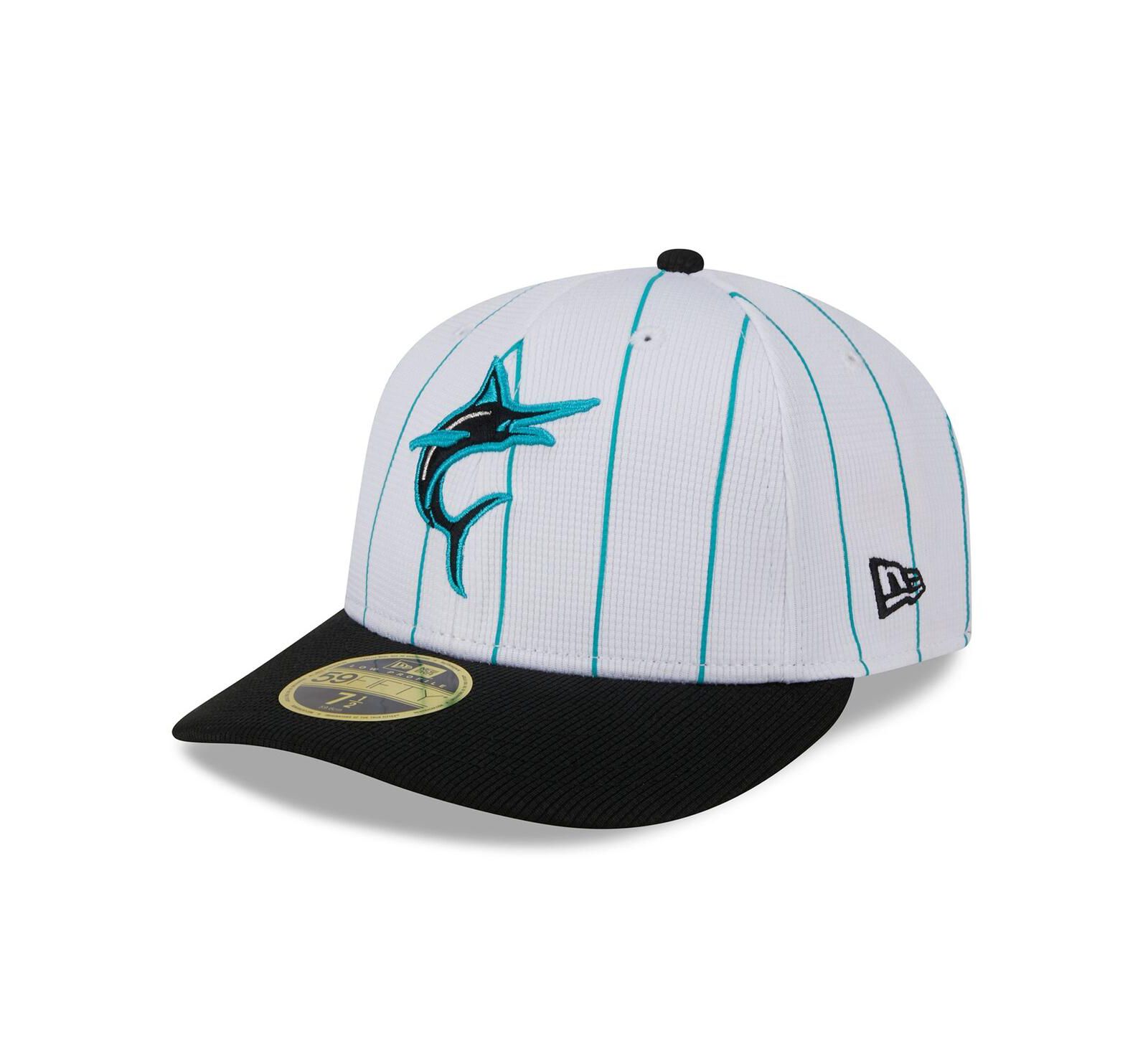 Мужская кепка New Era White Miami Marlins 2024 Batting Practice Low Profile 59FIFTY Fitted