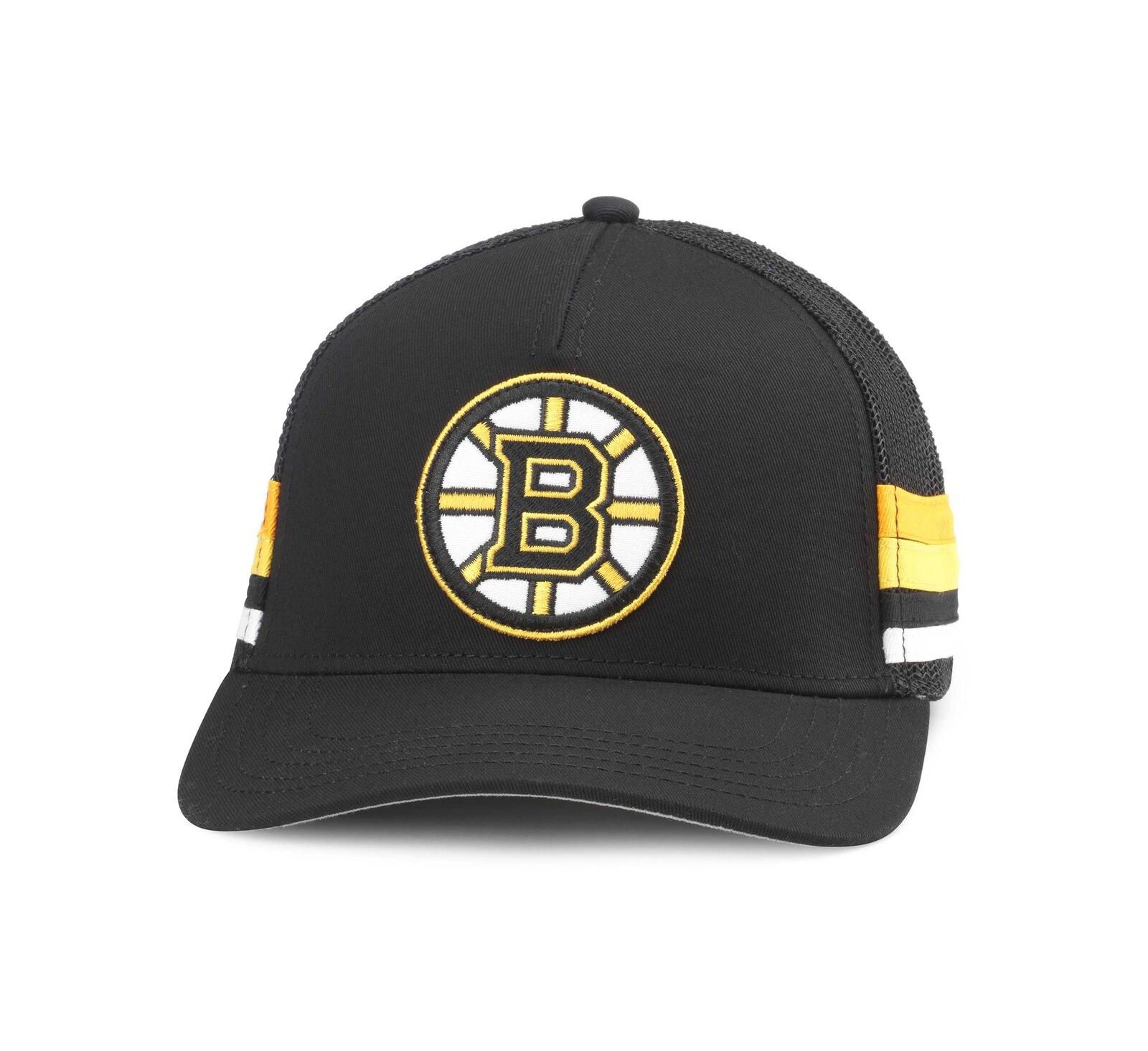 Men's American Needle черная кепка-тракер Boston Bruins HotFoot Stripes