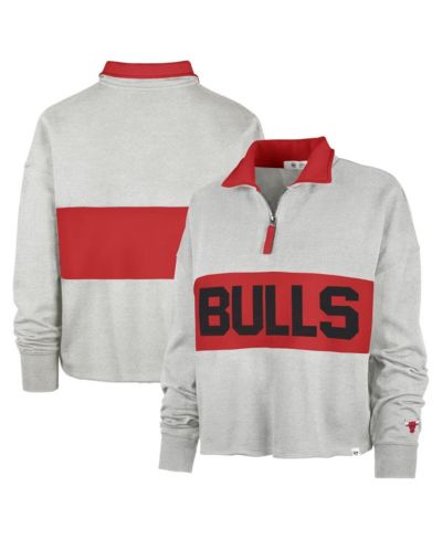 Женская куртка '47 Brand Heather Gray Distressed Chicago Bulls Breakthrough Remi Quarter-Zip