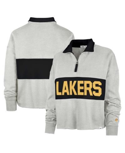 Женская куртка '47 Brand Heather Gray Distressed Los Angeles Lakers Breakthrough Remi Quarter-Zip