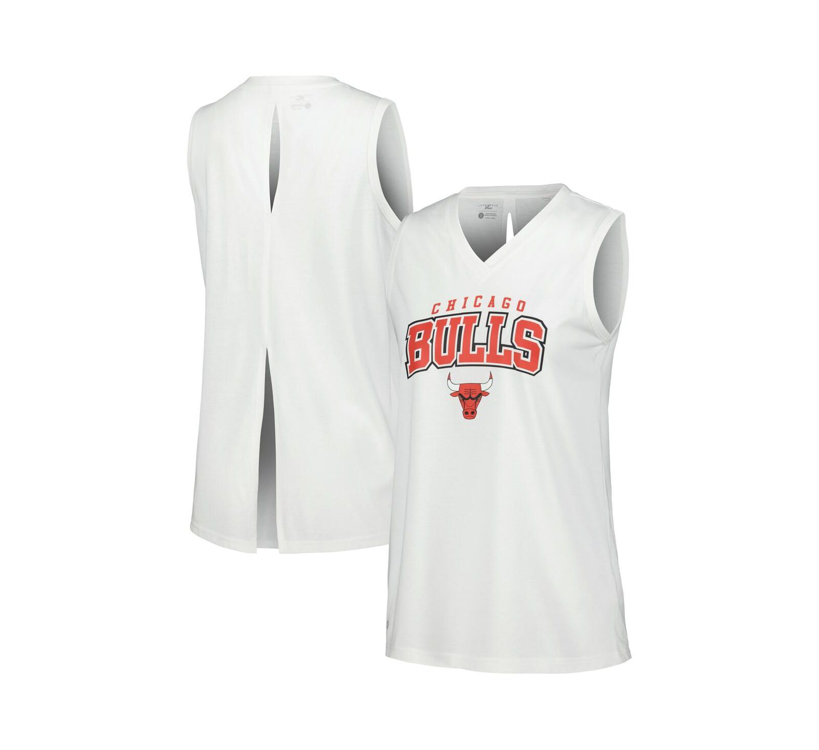 Женский топ LevelWear White Chicago Bulls Paisley Peekaboo Tank Top
