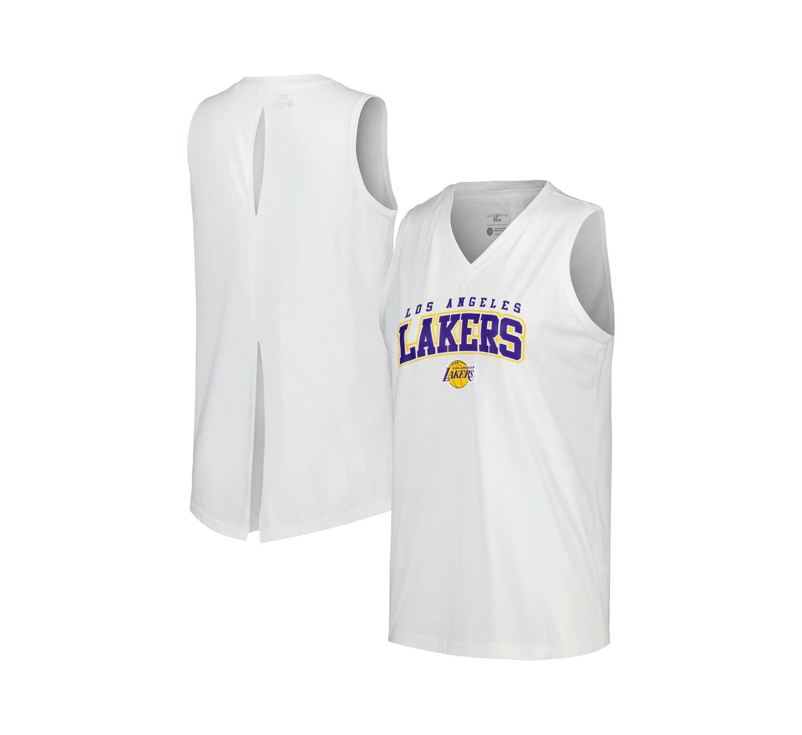 Женский топ LevelWear White Los Angeles Lakers Paisley Peekaboo